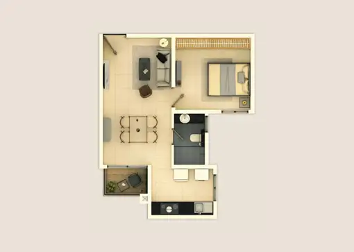 2 BHK Floor Plan